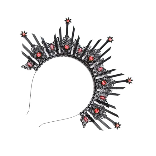 Gotische Handgefertigte Kronen Stirnband Schmetterling Haarzubehör Handgefertigtes Kronen Kopfband Zierkleidung Mit Gotischem Touch Hochwertiger Haarzubehör von UncleS