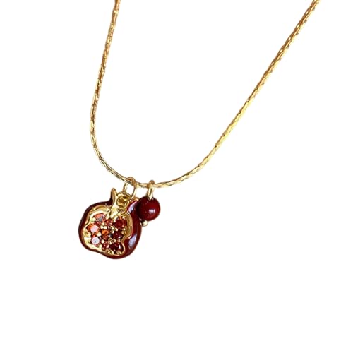 Granatapfel Halskette Drop Ohrringe Schmuck Mode Accessoires Stilvolle Anhängerschstene Für Frauen Mädchen Vintage Styles von UncleS