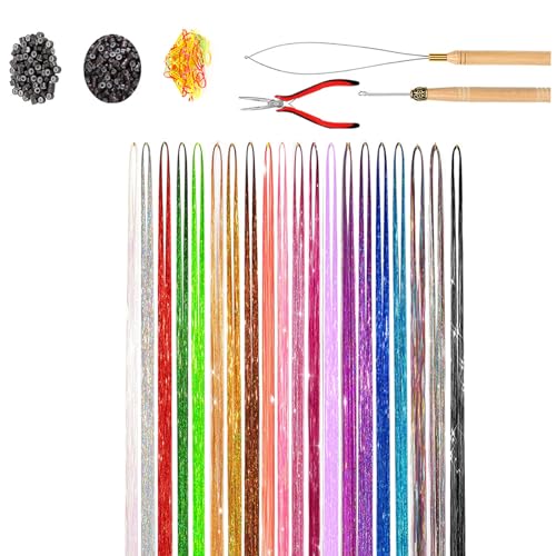 Haar Lametta Kits Für Frauen Und Mädchen Lamettel Erweiterungen Kits Funkeln 14/20/22/30 Clours Accessoires von UncleS