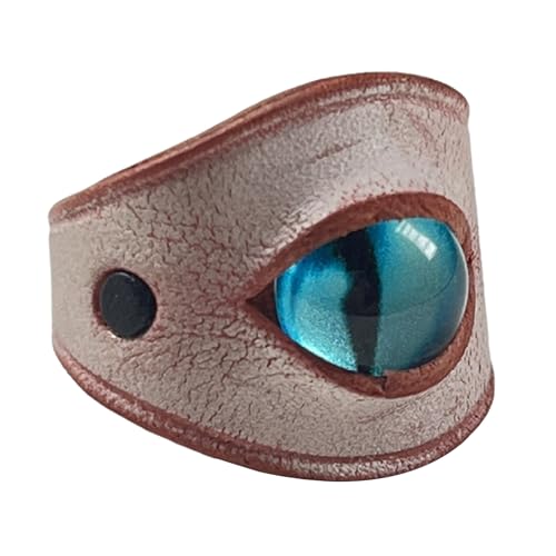 Handgefertigte Blaue Böse Augen Cowhuthähne Lederringe Verstellbar Unisex Ringe Modeschmuck Für Ihn Und Ihr Tägliches Kleidung Ornament Stylish Muster von UncleS