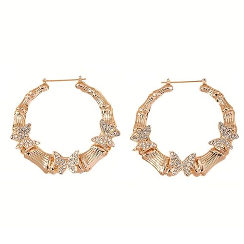 Handgefertigte Schmetterlingsrunde Ohrringe Geometrische Drop Statement Ohrschmuck Schmuck Legierung Textur Perfekt Für Modische Liebhaber Modische Damen von UncleS