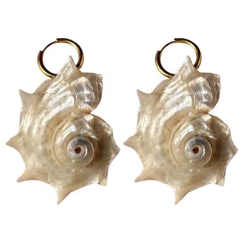 Handwerklich Gefertigte Meeresschneckenschstene Ohrringe Natural Shell Schmuckoop Ohrohrohrstecker Für Ungezwungene Oder Formelle Anlässe Bio Muschel Reifenoop Ohrringe von UncleS