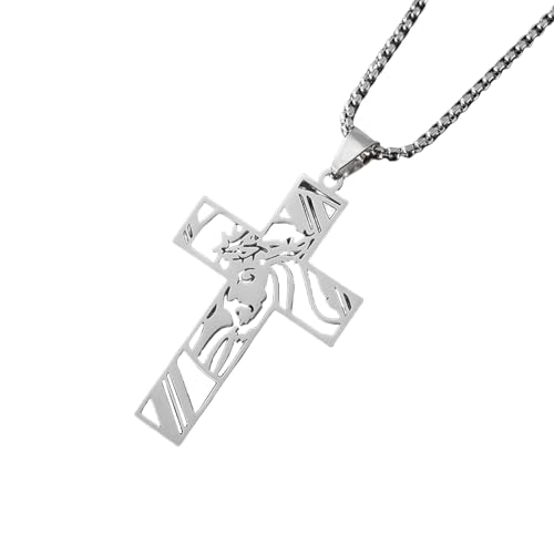 Katholische Kruzifix Charm Halskette Einstellbare Länge Neckketten Glaubensymbol Anhänger Schlangekette Für Männer Und Frauen Christliche Symbol Halskette von UncleS