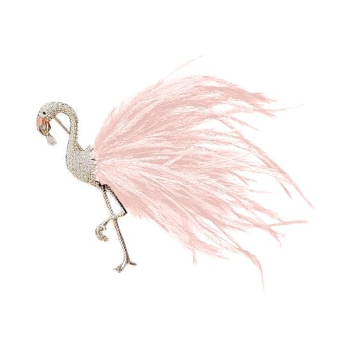 Künstlerische Flamingo Gefiederte Geformte Legierung Brosche Mit Funkelnden Strasssteinen Eleganter Reversnadel Für Mantelanzug Pullover Legierung Flamingo Schmuck von UncleS