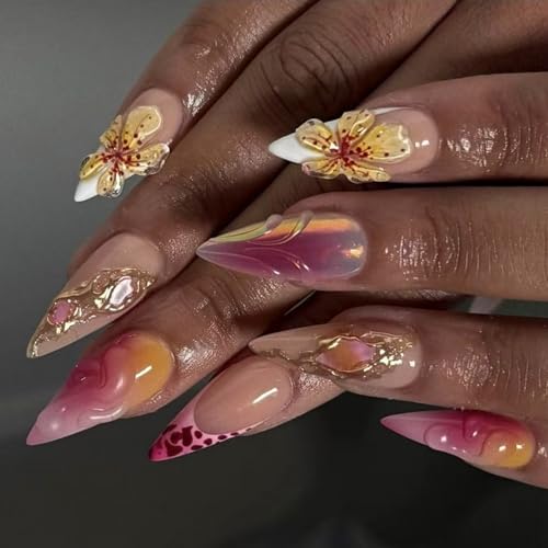 Künstliche Fingernägel, zum Aufkleben, Blumenpresse, künstliche Nägel für Damen und Mädchen, Design für künstliche Nägel Künstliche Fingernägel, zum Aufkleben, Blumenpresse, künstliche Nägel für Damen und Mädchen, Design für künstliche Nägel von UncleS