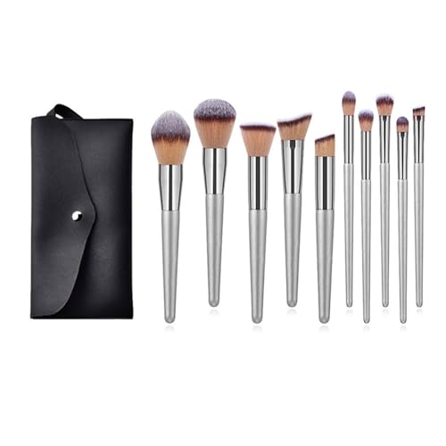 Make-up-Pinsel, Premium-Kunstfaser, Puder, Concealer, Lidschatten, Make-up-Pinsel für Reisen und Zuhause, 10 Stück von UncleS