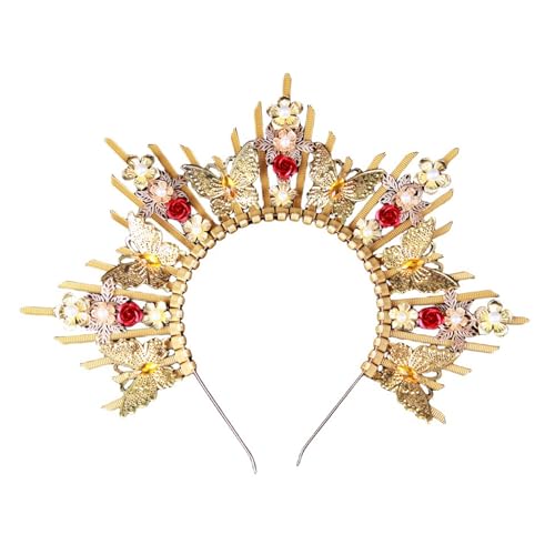 Medusas Kopfbedeckung Gold Tiaras Crowns Mythical Kostüm Mode Accessoire Für Trendige Frauen Halloween Party Liefert Einzigartige Brauthaarstück von UncleS
