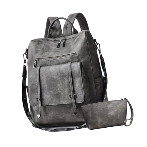 Mode Frauen Leder Rucksackhandtasche Für Mit Geräumiger Innenschule Casual Make Up Taschen Reisen Daypack Elegant Damen Rucksack von UncleS