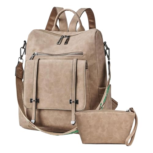 Mode Frauen Leder Rucksackhandtasche Für Mit Geräumiger Innenschule Casual Make Up Taschen Reisen Daypack Elegant Damen Rucksack von UncleS