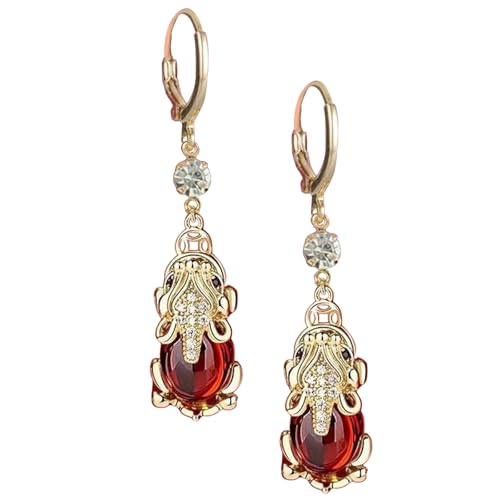 Mode Gold Dangle Ohrringe Elegante Dangle Ohrringe Ohrclip Charm Für Frauen Mit Strasssteinen Detail Stilvolle Frauen Accessoires von UncleS