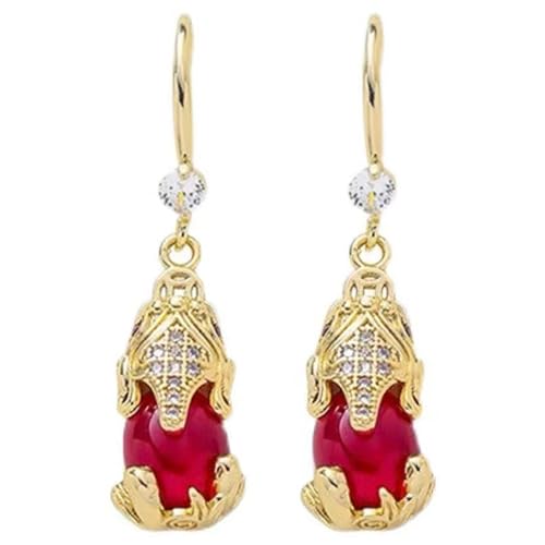 Mode Gold Dangle Ohrringe Elegante Dangle Ohrringe Ohrclip Charm Für Frauen Mit Strasssteinen Detail Stilvolle Frauen Accessoires von UncleS