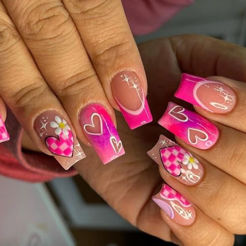 Mode Herz Künstlicher Nägel Glänzen Quadratische Falsche Acrylpresse Für Frauen Und Mädchen Abs Nagel Mode Herz Künstlicher Nägel Glänzen Quadratische Falsche Acrylpresse Für Frauen Und Mädchen Abs Nagel von UncleS