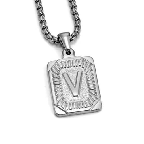 Mode Square Card Charme Halskette Unisex Hals Schmuck Mann Präsentieren Edelstahl Textur Geeignet Für Verschiedene Anlässe Trendy Accessoires von UncleS