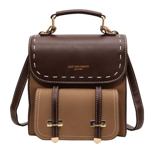 Moderne Rucksäcke für Teenager, Premium-PU-Leder, ergonomische Umhängetasche, ergonomische Schultertasche, stilvolle Unisex-Büchertasche, khaki, One Size Moderne Rucksäcke für Teenager, Premium-PU-Leder, ergonomische Umhängetasche, ergonomische Schultertasche, stilvolle Unisex-Büchertasche, khaki, One Size von UncleS