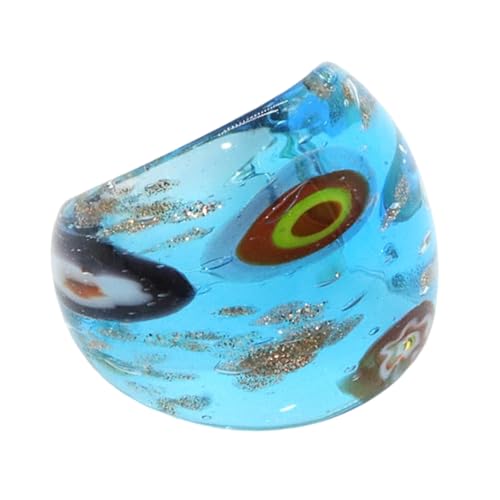 Modische Glasringe Mit Ethnischen Mustern Und Goldenen Sandfinger Ringen Schmuckaccessoire Für Partys Und Festliche Veranstaltung Bequemer von UncleS