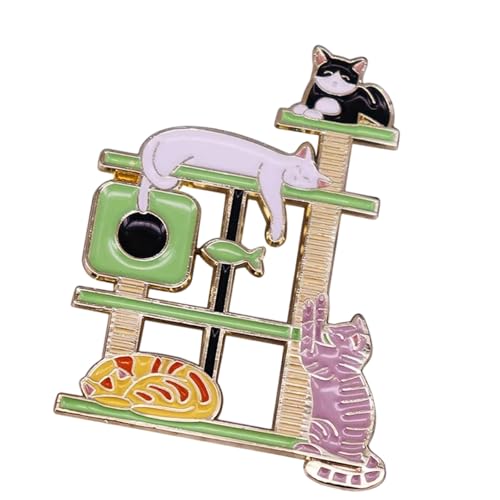 Modische Katzen Brosche Cartoon Animal Lapel Pin Accessoires Handgefertigt Unisex Outfit Accessoire Für Männer Und Frauen Metallkatzen Schmuck von UncleS