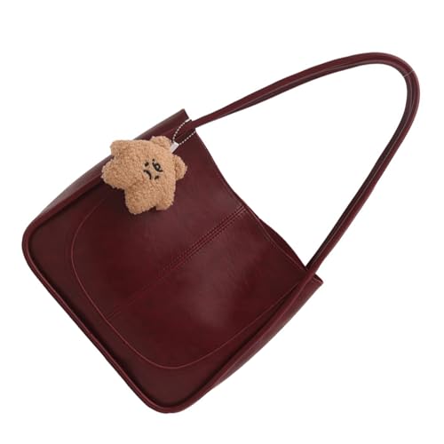 PU Leder Achselstasche Große Kapazität Umhängetasche Retro Handtasche Mit Anhänger Für Frauen Und Mädchen Lässig Tägliche Verwendung Professioneller Geldbörse von UncleS