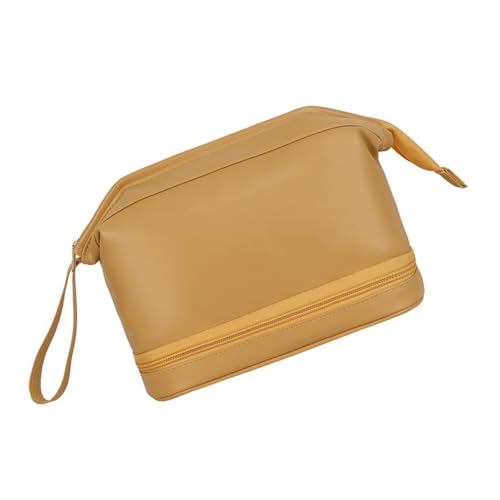 PU Leder Kosmetikbeutel Große Kapazität Make Up Toilettenstaderspeicherung Doppelschichtwaschung Für Frauen Und Mädchen Doppelschicht Toilettensteiger Reisen Make Up Aufbewahrung Tragbarer Kosmetik von UncleS