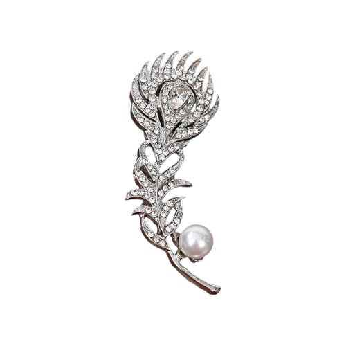 Schimmernde Pfauen Gefiederte Brosche Multi Ton Strassverzerrung Lampe Pin Kleidung Accessoire Für Frauen Und Männer Strasssteine Brosche von UncleS