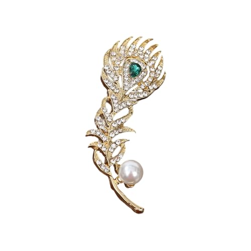 Schimmernde Pfauen Gefiederte Brosche Multi Ton Strassverzerrung Lampe Pin Kleidung Accessoire Für Frauen Und Männer Strasssteine Brosche von UncleS