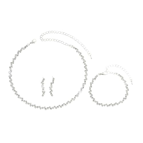 Sekt Strasssteine Kristall Brautschmuck Einzigartige Braut Schmuck Set Stützsteine Halskette Armband Ohrringe Ensembles Funkelnde Wassertropfen Designs von UncleS