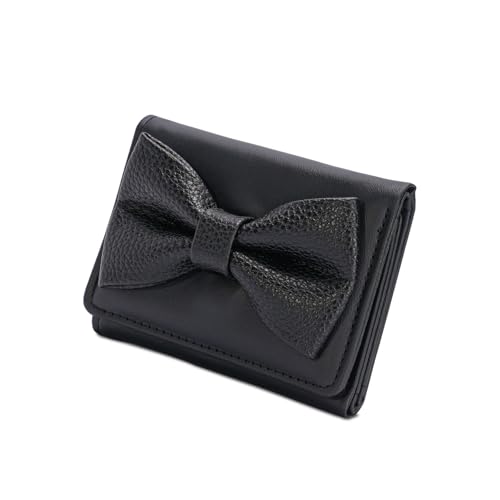 Stilvolle Münzgrundtasche PU Lederwechsel Modetrifen Wallet Kurzkarte Süße Bögen Für Reisebögen Kurzer Koreanischer Styles Münz Triufold Card Case Änderung von UncleS