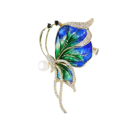 Strasssteine ​​Schmetterlingsform Cloisonne Pin Handgefertigt Mit Legierungsbasis Und Nachahmungsperlen Kleidung Accessoire Leichte Legierung Brosche von UncleS