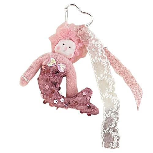 Stylish Lace Ribbon Toy Keyring Anhänger Für Frauen Und Mädchen Paillierte Meerjungfrau Puppen Charme Für Rucksäcke Und Schlüsselschmuck Meerjungfrau Keychain Ornament von UncleS