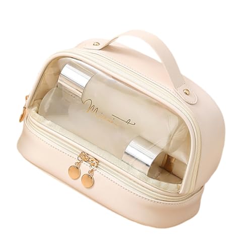 Transparente Kosmetikbeutel Doppelschicht Make Up Kosmetikpraxis Für Frauen/Mädchen Tragbare Reisen Toiletten Make Up Taschen Mit Reißverschluss von UncleS