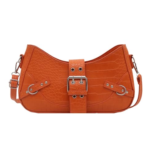 Trendige Umhängetasche mit Gürtelriemen und Nietendetails, leichtes PU-Leder, Umhängetasche, lässige Unterarmtaschen für Frauen, Nähte, PU-Damentasche, O, One Size Trendige Umhängetasche mit Gürtelriemen und Nietendetails, leichtes PU-Leder, Umhängetasche, lässige Unterarmtaschen für Frauen, Nähte, PU-Damentasche, O, One Size von UncleS