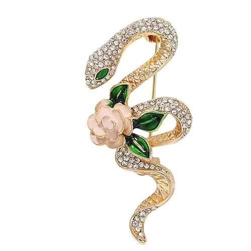 Trendy Snake Brosche Pins Schmuck Exquisite Schlangenschmuck Mit Strassdetail Für Frauen Und Männerkleidung Legierung von UncleS