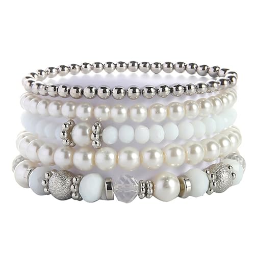 UncleS 5pcs Delicate Crystal Armband Set Elegante Kristallperlen Elastizitätsarmband Kollektion Für Modestüres Individuum Vielseitiges Handgelenk Accessoires UncleS 5pcs Delicate Crystal Armband Set Elegante Kristallperlen Elastizitätsarmband Kollektion Für Modestüres Individuum Vielseitiges Handgelenk Accessoires von UncleS