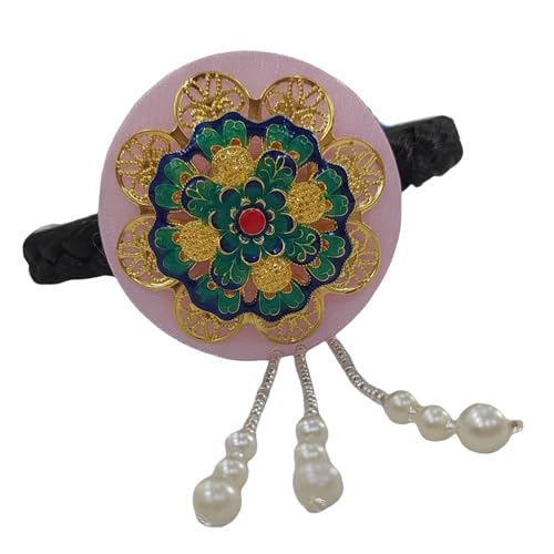 UncleS Blue Glaze Perlen Koreanische Haare Traditionelles Stirnband Für Bühnenshows Und Ethnische Festivals Handgefertigtes Haarzubehör Kulturelle Mode Kopfbedeckung von UncleS