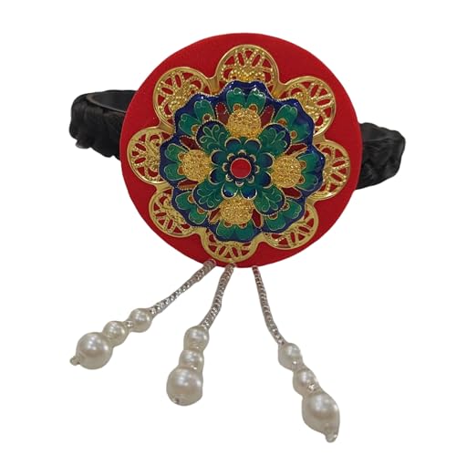 UncleS Blue Glaze Perlen Koreanische Haare Traditionelles Stirnband Für Bühnenshows Und Ethnische Festivals Handgefertigtes Haarzubehör Kulturelle Mode Kopfbedeckung von UncleS