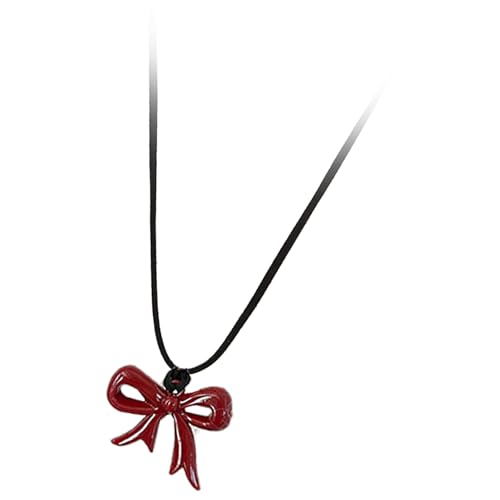 UncleS Bowknot Heart Pendell Halskette Mit Verstellbarem Schwarzer Lederkabel Stylish Seilharz Textur Für Frauen Party Datum Anwesend UncleS Bowknot Heart Pendell Halskette Mit Verstellbarem Schwarzer Lederkabel Stylish Seilharz Textur Für Frauen Party Datum Anwesend von UncleS