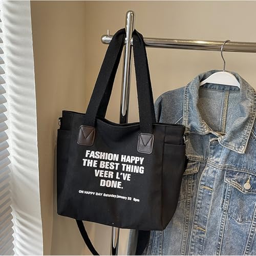 UncleS Canvas Carryall Umhängetasche Für Studium Essentielles Geräumiges Studentenbuch Mit Verstellbarem Crossbody Riemen Große Handtasche Verstellbare Gurt Schulter von UncleS