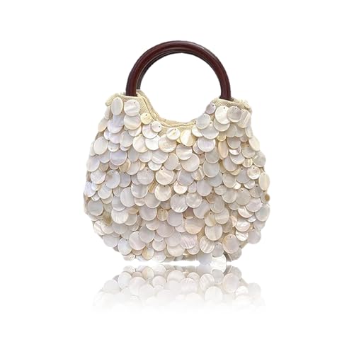 UncleS Damen Hoboes Toted Bags Handtaschen Damen Clutches Geldbörsen Top Griff Taschen Handgemachte Muschel Perlen Handtaschen Abend Top Griff für Frauen, Doppelseitige Schalen, One Size UncleS Damen Hoboes Toted Bags Handtaschen Damen Clutches Geldbörsen Top Griff Taschen Handgemachte Muschel Perlen Handtaschen Abend Top Griff für Frauen, Doppelseitige Schalen, One Size von UncleS