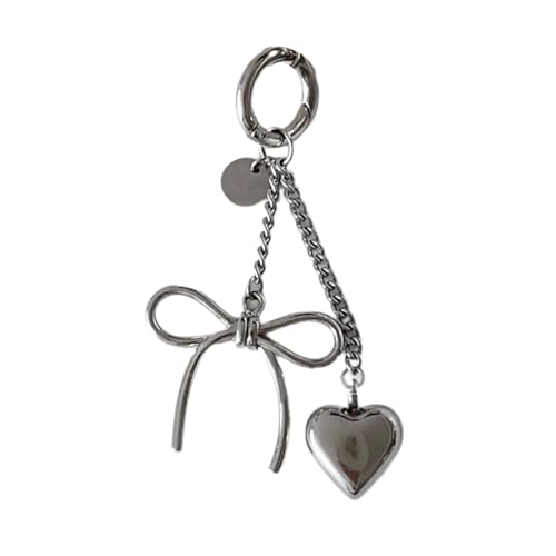UncleS Delicate Heart Bowknot Anhänger Keychain Einfache Anspruchsvolle Schlüsselringbeutel Accessoire Für Handtasche Und Telefonkoffer Frauenschlüsselkettenanhänger von UncleS