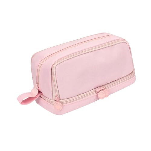 UncleS Doppelschichten Bleistiftkoffer Stiftbeutel Große Kapazität Beutel Solid Color Bag Schreibtisch Organisatoren Beutel Feste Farben Doppelschichten Für Die Schule von UncleS