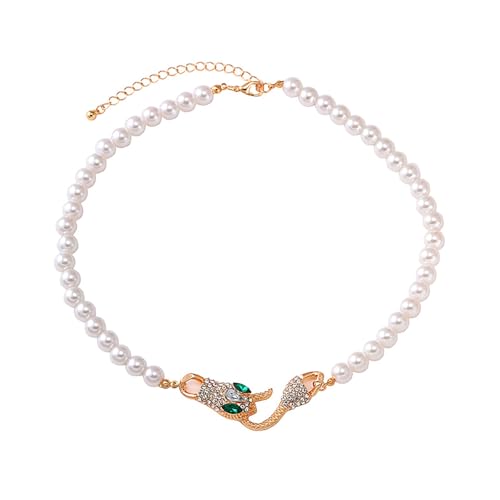 UncleS Edgy Pythons Charm Choker Halskette Mit Schwarz Silbernen Zirkon Kubanischen Verbindungskette Für Anime Ästhetische Lookstile Tragen Sie Eine Verstellbare von UncleS