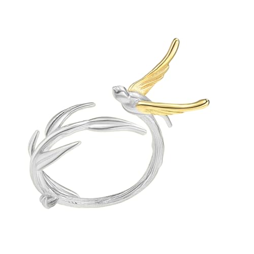 UncleS Einzigartige Asymmetrische Schwalbenringe Fingerschmuck Datieren Elegante Verstellbare Legierungsstruktur Geeignet Für Frauenlegierungsringe von UncleS