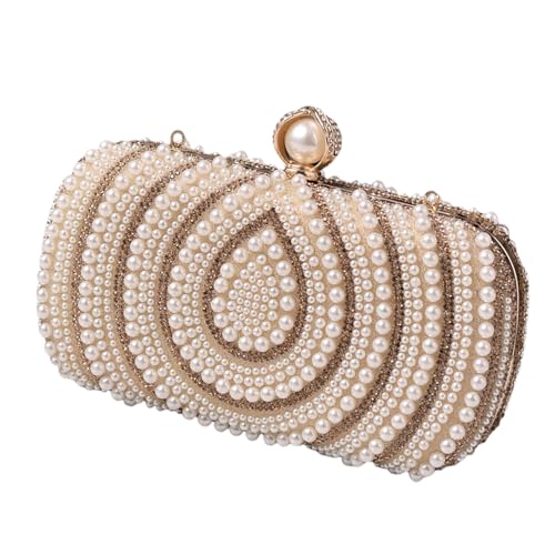 UncleS Einzigartige Perlen Verschönerte Handtasche Mode Abendbeutel Umhängetaschen Crossbody Geldbörse Für Hochzeiten Und Partyanlass Brautpartyhandtasche von UncleS