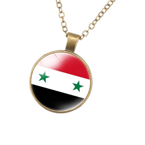 UncleS Einzigartige Syrien Flaggen Anhänger Halskette Für Sammler Und Modeliebhaber Suchen Unverwechselbare Schmuck Statement Stücke Syrische Flagge Halskette von UncleS