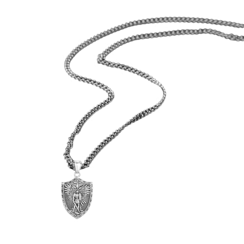 UncleS Elegant Edelstahl Erzengel Halskette Mode Männer Mit Engelsschild Anhänger Einzigartiger Nackenkettenmut Symbol Symbol UncleS Elegant Edelstahl Erzengel Halskette Mode Männer Mit Engelsschild Anhänger Einzigartiger Nackenkettenmut Symbol Symbol von UncleS