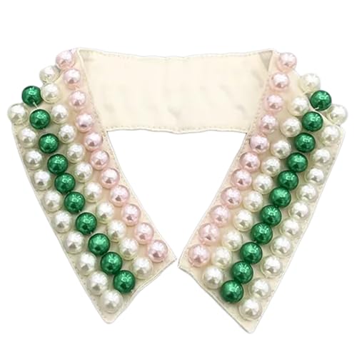 UncleS Elegante Imitationsperlen verziert, abnehmbares Kunsthalsband für Damen, modische Perlen-Lätzchen-Halskette, Accessoire, abnehmbare Halskette, Einheitsgröße, Wie beschrieben, Wie beschrieben von UncleS