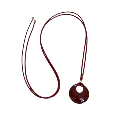 UncleS Elegante Kabel Halskette Mit Runden Anhänger Jugendlicher Pudezauber Mit Runden Ringen Anhänger Für Modeliebhaber Symbolisch von UncleS