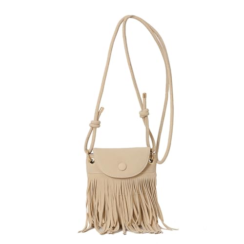 UncleS Elegante Leder Umhängetasche Mit Quasten Und Verstellbaren Gurt Crossbody Taschen Zum Täglichen Gebrauch Mode Rand Schulter von UncleS