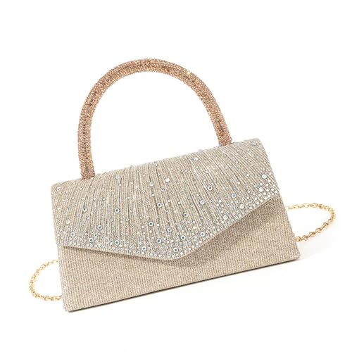 UncleS Event Fangabendsasche Mit Schimmernden Strasssteinen Und Kettenverzerzte Schultertasche Luxushandtasche Für Mode Frauen Abschlussball Handtasche von UncleS