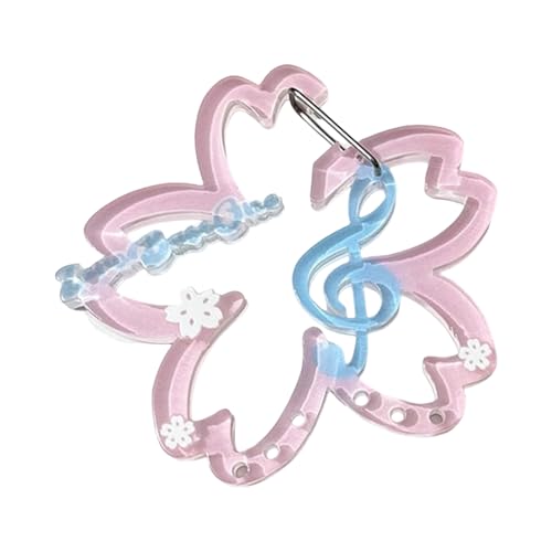UncleS Flower Musical Note Form Carabiner Keychain Fashion Accessoires Outdoor Schlüsselhalter Geeignet Zum Wandercamping Mode Carabiner Clip Für Rucksäcke von UncleS