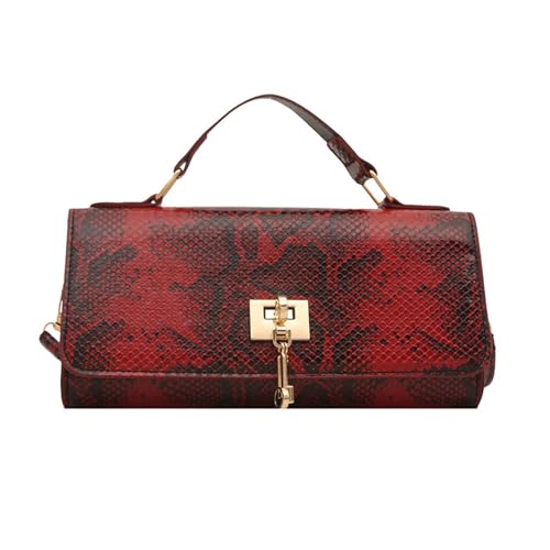 UncleS Frauen Abendtasche Trendy Crossbody Snake Print Schulter Stylish Handtasche Akkordeon Für Alltägliche Frauen Crossbody PU Leder Schulter Schlangendruck Handtasche Kleine Quadrat von UncleS